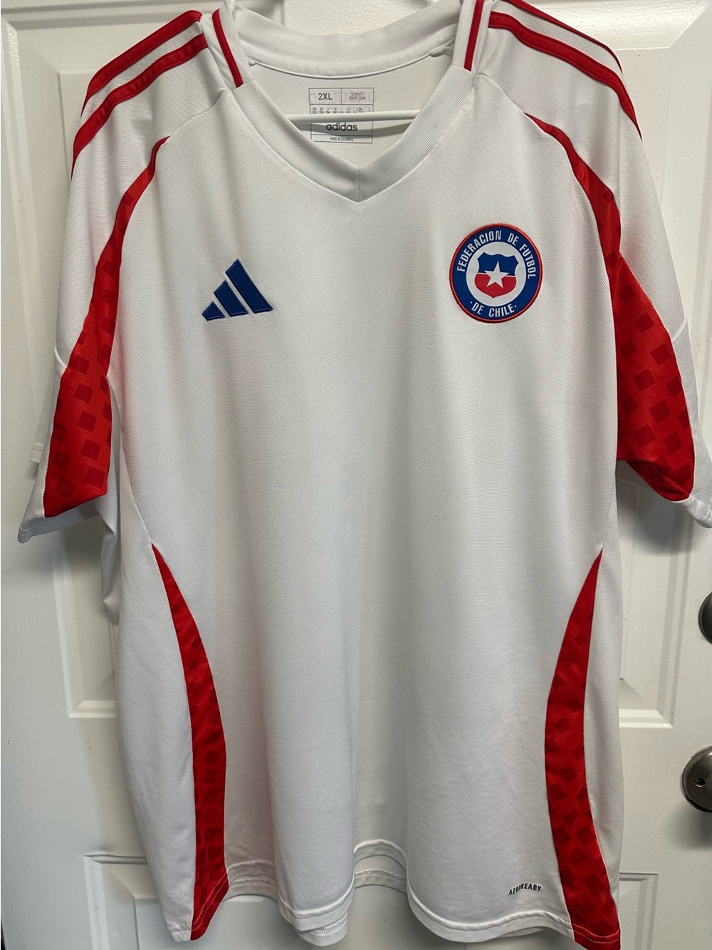 adidas White & Red Chile National Team Men’s Soccer Jersey